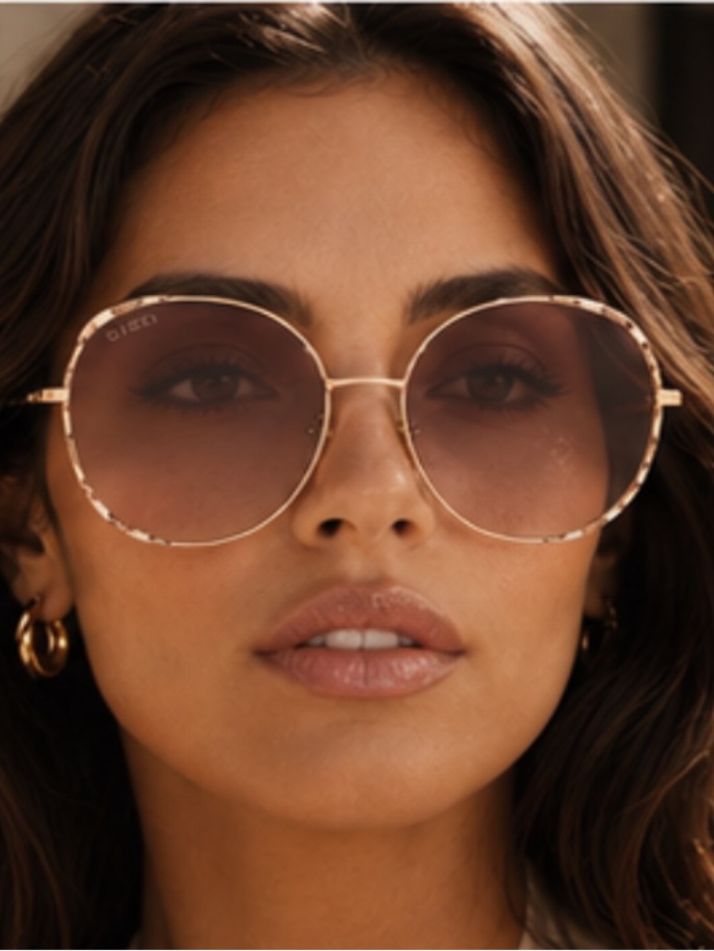 GUCCI Round GG0595S Gold Gradient Brown Sunglasses $595 Retail - Picture 2 of 16